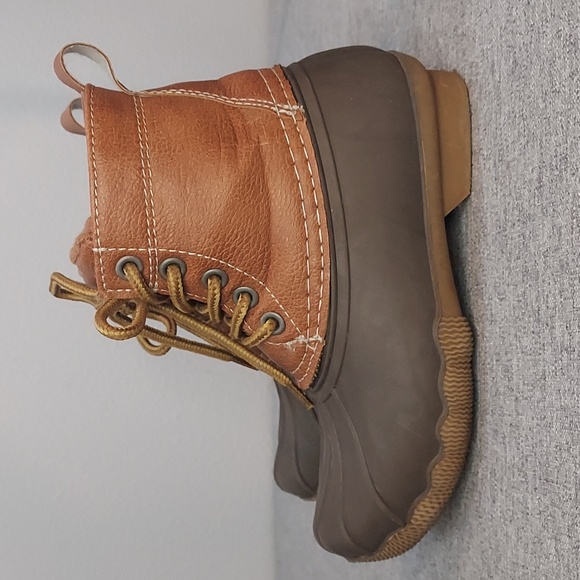 London Fog Brown Tan LFK Seth Jr. Lace Up Duck Boots Little Kids Size 11M - Picture 1 of 12